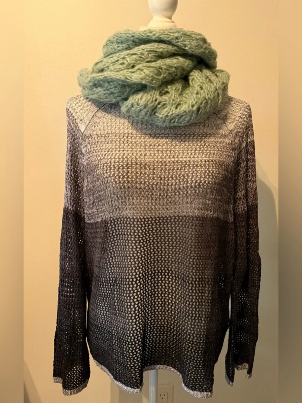 Cozy Mint Knit Infinity Scarf